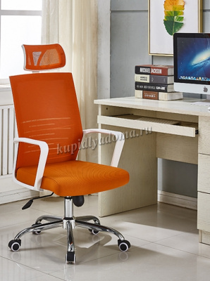 Кресло офисное HL-801-T (Белый/Оранжевый)