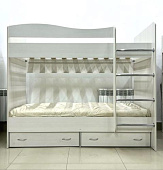 Кровать двухъярусная СМ-Мебель (Рамух белый)