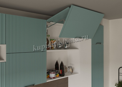 Шкаф верхний высокий со стеклом В3ВС кухня Кампео (Бриз)